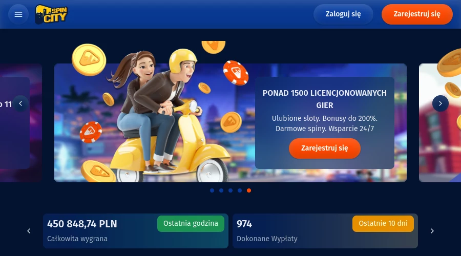 spin city bonus bez depozytu 100 zł