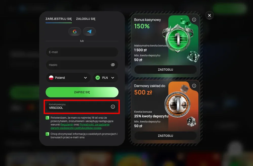 Wprowadzanie kodu promocyjnego Flagman Casino Wprowadzanie kodu promocyjnego Flagman Casino