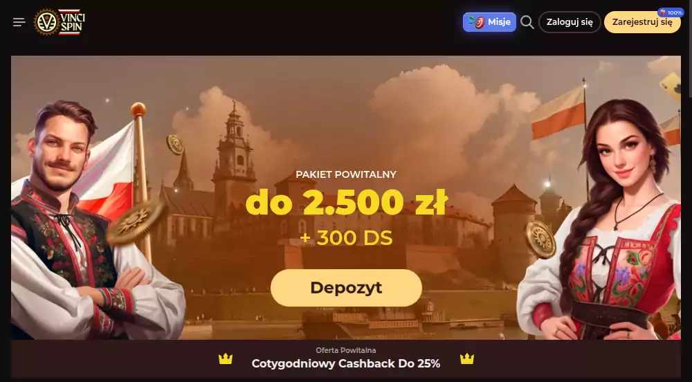 Vincispin casino kod promocyjny bez depozytu