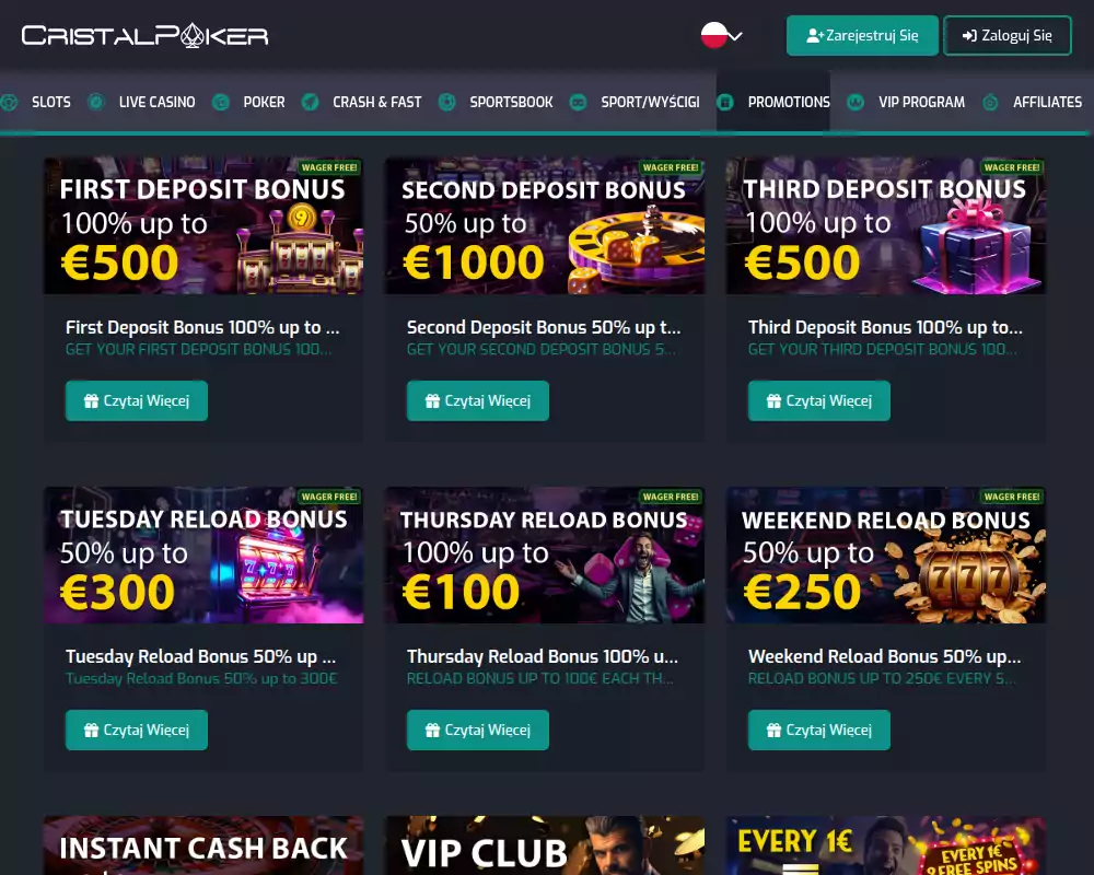 cristal poker bonus