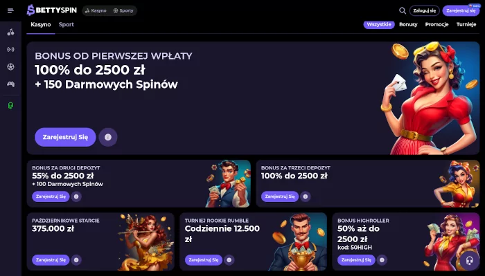 BettySpin casino bonus bez depozytu BettySpin casino bonus bez depozytu