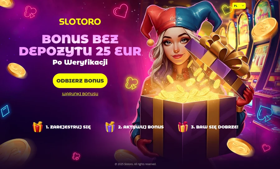 Slotoro bonus bez depozytu 25 euro Slotoro bonus bez depozytu 25 euro