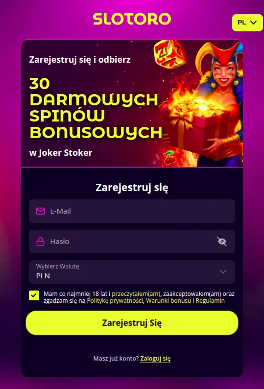 Slotoro darmowe spiny za rejestrację Slotoro darmowe spiny za rejestrację