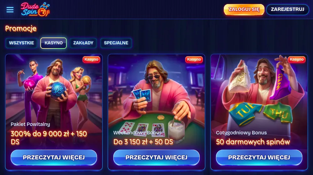 Dudespin bonus bez depozytu oraz inne promocje Dudespin bonus bez depozytu oraz inne promocje