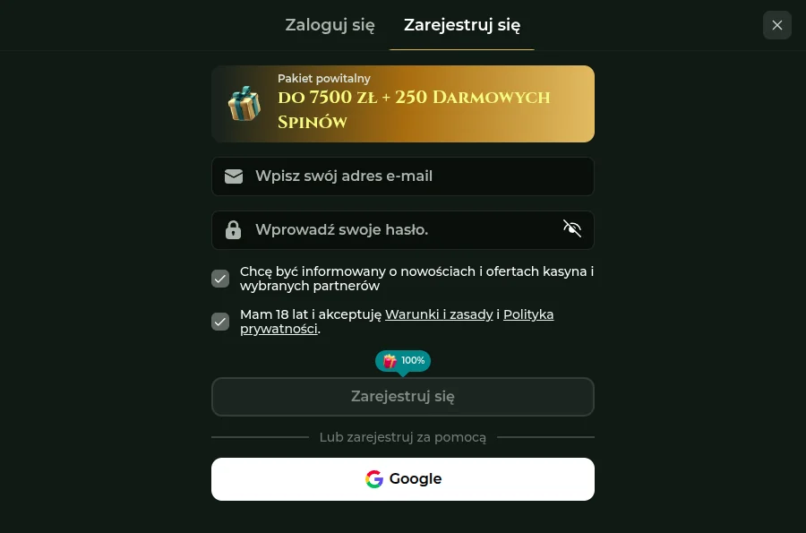 Rejestracja w Goldzino casino Rejestracja w Goldzino casino